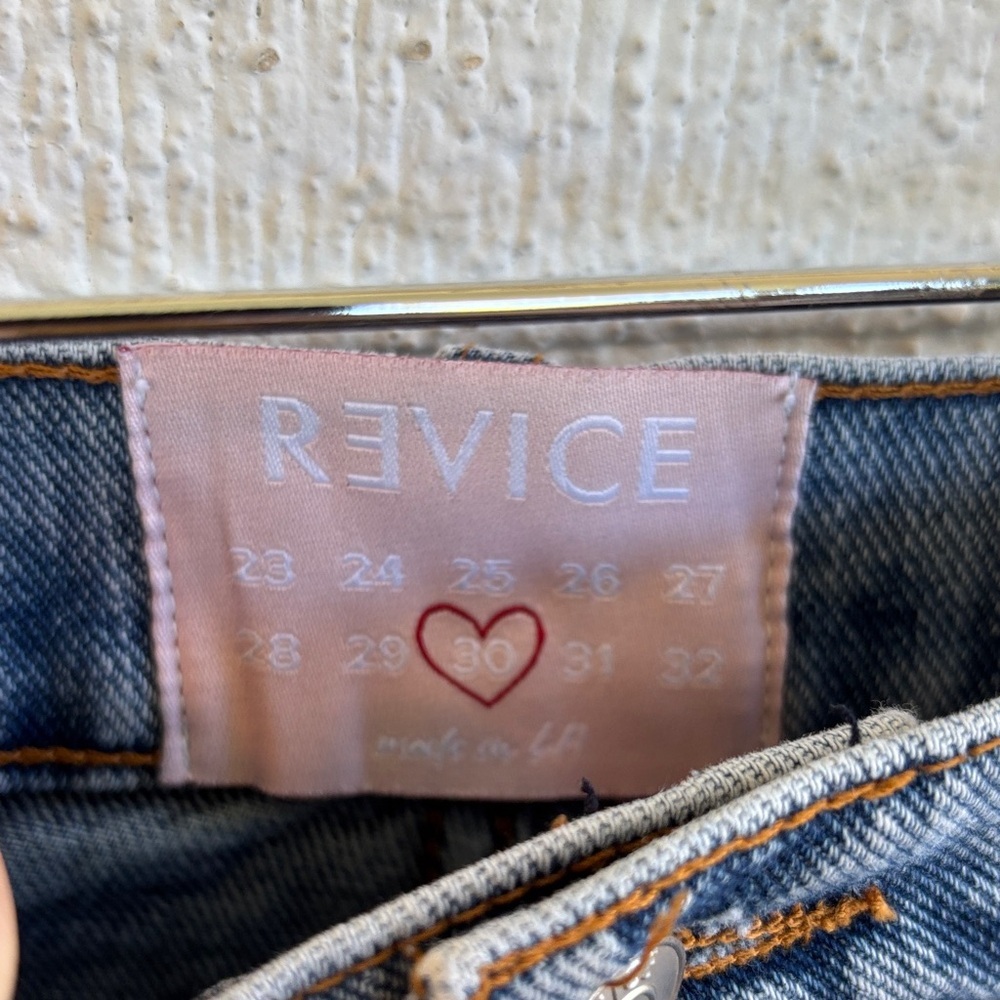Revice Patchwork High-Rise Denim Cutoff Jean Shorts sz 30 - Picture 2 of 10